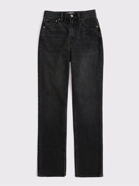 Abercrombie & Fitch black curvy High-Rise Straight Jeans